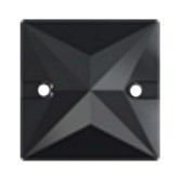 Varrható kristály, négyzet alakú, méret: 16 mm - JET HEMATITE